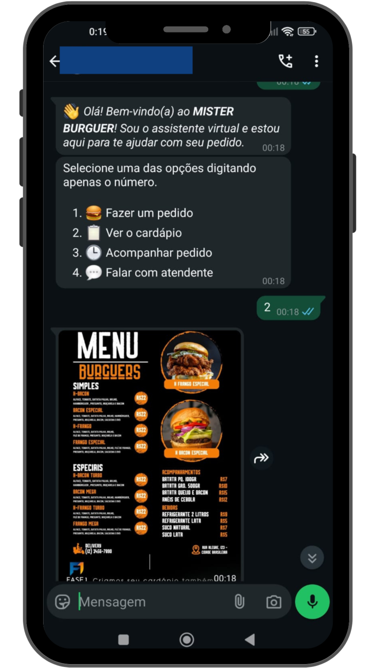 envie cardápios automação